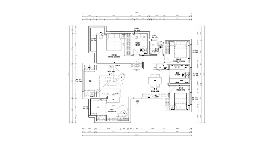 萊頓小鎮(zhèn)140㎡四室兩廳戶型圖.jpg