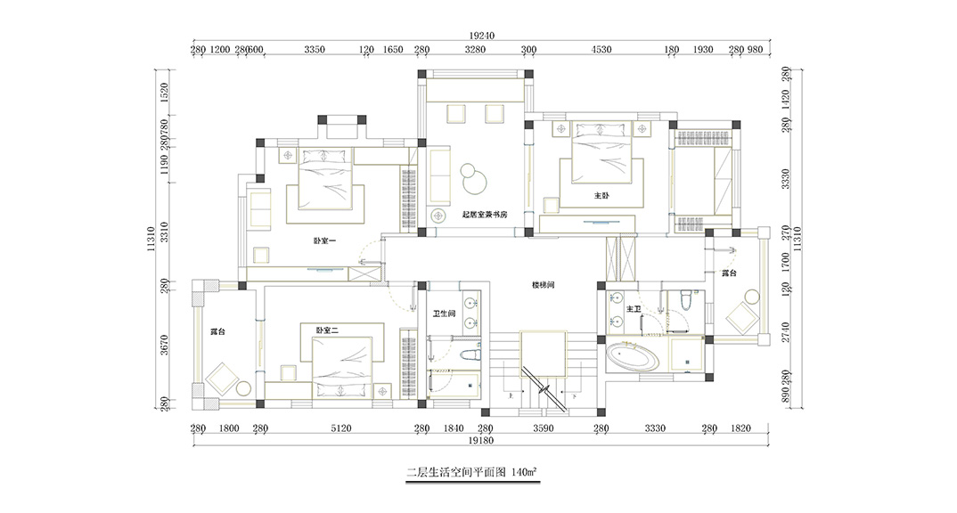 爵世名邸540㎡獨(dú)棟別墅二層戶型圖.jpg